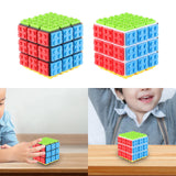 Maxbell Building Brick Blocks 3x3 Speed Cube for Imagination Coordination Creativity black bottom