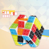 Maxbell Building Brick Blocks 3x3 Speed Cube for Imagination Coordination Creativity black bottom