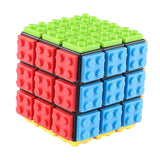 Maxbell Building Brick Blocks 3x3 Speed Cube for Imagination Coordination Creativity black bottom