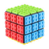 Maxbell Building Brick Blocks 3x3 Speed Cube for Imagination Coordination Creativity black bottom