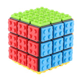 Maxbell Building Brick Blocks 3x3 Speed Cube for Imagination Coordination Creativity black bottom