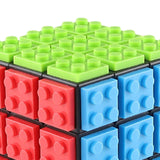 Maxbell Building Brick Blocks 3x3 Speed Cube for Imagination Coordination Creativity black bottom