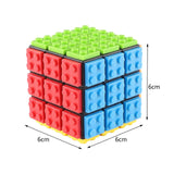 Maxbell Building Brick Blocks 3x3 Speed Cube for Imagination Coordination Creativity black bottom