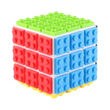 Maxbell Building Brick Blocks 3x3 Speed Cube for Imagination Coordination Creativity white bottom