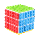 Maxbell Building Brick Blocks 3x3 Speed Cube for Imagination Coordination Creativity white bottom