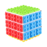 Maxbell Building Brick Blocks 3x3 Speed Cube for Imagination Coordination Creativity white bottom