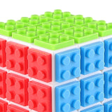 Maxbell Building Brick Blocks 3x3 Speed Cube for Imagination Coordination Creativity white bottom