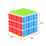 Maxbell Building Brick Blocks 3x3 Speed Cube for Imagination Coordination Creativity white bottom