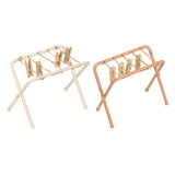 Maxbell Dollhouse Clothes Drying Rack Playset for Doll House Laundry Room Kids Gifts white