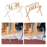 Maxbell Dollhouse Clothes Drying Rack Playset for Doll House Laundry Room Kids Gifts white