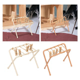 Maxbell Dollhouse Clothes Drying Rack Playset for Doll House Laundry Room Kids Gifts white