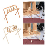 Maxbell Dollhouse Clothes Drying Rack Playset for Doll House Laundry Room Kids Gifts white