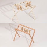 Maxbell Dollhouse Clothes Drying Rack Playset for Doll House Laundry Room Kids Gifts white