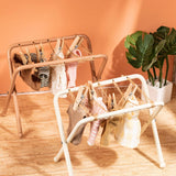 Maxbell Dollhouse Clothes Drying Rack Playset for Doll House Laundry Room Kids Gifts white