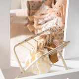 Maxbell Dollhouse Clothes Drying Rack Playset for Doll House Laundry Room Kids Gifts white