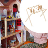 Maxbell Dollhouse Clothes Drying Rack Playset for Doll House Laundry Room Kids Gifts white