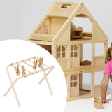 Maxbell Dollhouse Clothes Drying Rack Playset for Doll House Laundry Room Kids Gifts white