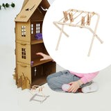 Maxbell Dollhouse Clothes Drying Rack Playset for Doll House Laundry Room Kids Gifts white