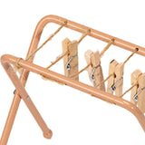 Maxbell Dollhouse Clothes Drying Rack Playset for Doll House Laundry Room Kids Gifts light brown
