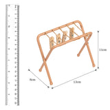 Maxbell Dollhouse Clothes Drying Rack Playset for Doll House Laundry Room Kids Gifts light brown