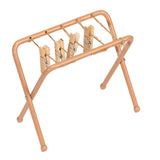 Maxbell Dollhouse Clothes Drying Rack Playset for Doll House Laundry Room Kids Gifts light brown