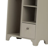 Maxbell 1/12 Dollhouse Furniture Wood Wardrobe Handmade Decoration Opening Accessory Gray Green