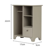 Maxbell 1/12 Dollhouse Furniture Wood Wardrobe Handmade Decoration Opening Accessory Gray Green