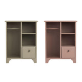 Maxbell 1/12 Dollhouse Furniture Wood Wardrobe Handmade Decoration Opening Accessory Gray Green