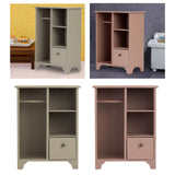 Maxbell 1/12 Dollhouse Furniture Wood Wardrobe Handmade Decoration Opening Accessory Gray Green