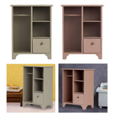 Maxbell 1/12 Dollhouse Furniture Wood Wardrobe Handmade Decoration Opening Accessory Gray Green