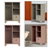 Maxbell 1/12 Dollhouse Furniture Wood Wardrobe Handmade Decoration Opening Accessory Gray Green