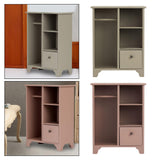 Maxbell 1/12 Dollhouse Furniture Wood Wardrobe Handmade Decoration Opening Accessory Gray Green