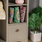 Maxbell 1/12 Dollhouse Furniture Wood Wardrobe Handmade Decoration Opening Accessory Gray Green