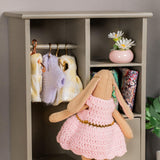 Maxbell 1/12 Dollhouse Furniture Wood Wardrobe Handmade Decoration Opening Accessory Gray Green