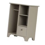 Maxbell 1/12 Dollhouse Furniture Wood Wardrobe Handmade Decoration Opening Accessory Gray Green