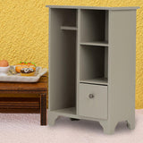 Maxbell 1/12 Dollhouse Furniture Wood Wardrobe Handmade Decoration Opening Accessory Gray Green