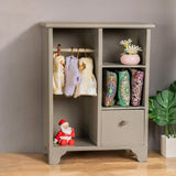 Maxbell 1/12 Dollhouse Furniture Wood Wardrobe Handmade Decoration Opening Accessory Gray Green