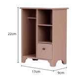Maxbell 1/12 Dollhouse Furniture Wood Wardrobe Handmade Decoration Opening Accessory Pink