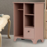 Maxbell 1/12 Dollhouse Furniture Wood Wardrobe Handmade Decoration Opening Accessory Pink