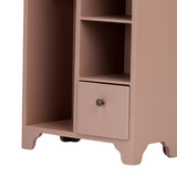 Maxbell 1/12 Dollhouse Furniture Wood Wardrobe Handmade Decoration Opening Accessory Pink