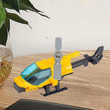 Maxbell Diecast Alloy Helicopter Ornament for Kids Adults Birthday Gift Airplane Toy yellow