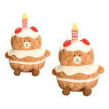 Maxbell Birthday Cake Bear Doll Lucky Stuffed Animal Toy for Office Home Party Favor 25cm