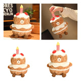 Maxbell Birthday Cake Bear Doll Lucky Stuffed Animal Toy for Office Home Party Favor 25cm