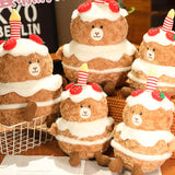 Maxbell Birthday Cake Bear Doll Lucky Stuffed Animal Toy for Office Home Party Favor 25cm