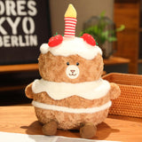 Maxbell Birthday Cake Bear Doll Lucky Stuffed Animal Toy for Office Home Party Favor 25cm