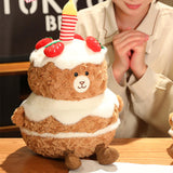 Maxbell Birthday Cake Bear Doll Lucky Stuffed Animal Toy for Office Home Party Favor 25cm