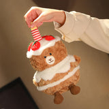 Maxbell Birthday Cake Bear Doll Lucky Stuffed Animal Toy for Office Home Party Favor 25cm