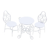 Maxbell Dollhouse Garden Table Chair Set Iron Fairy Garden Ornaments for Photo Props