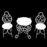 Maxbell Dollhouse Garden Table Chair Set Iron Fairy Garden Ornaments for Photo Props
