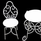 Maxbell Dollhouse Garden Table Chair Set Iron Fairy Garden Ornaments for Photo Props